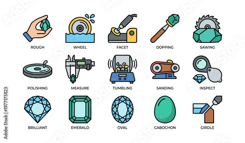 Gemstone processing tools and techniques illustrated: from rough stone to polished gem