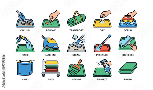 Guide to effective carpet cleaning techniques and tools illustrated