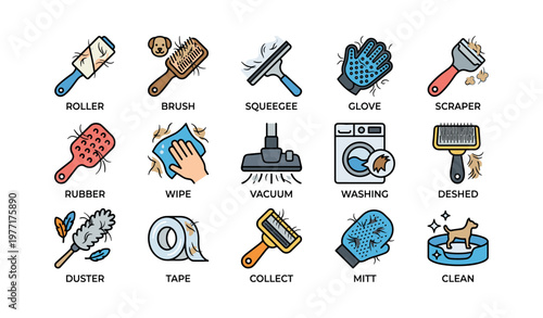Pet grooming tools collection for effective cleaning and maintenance