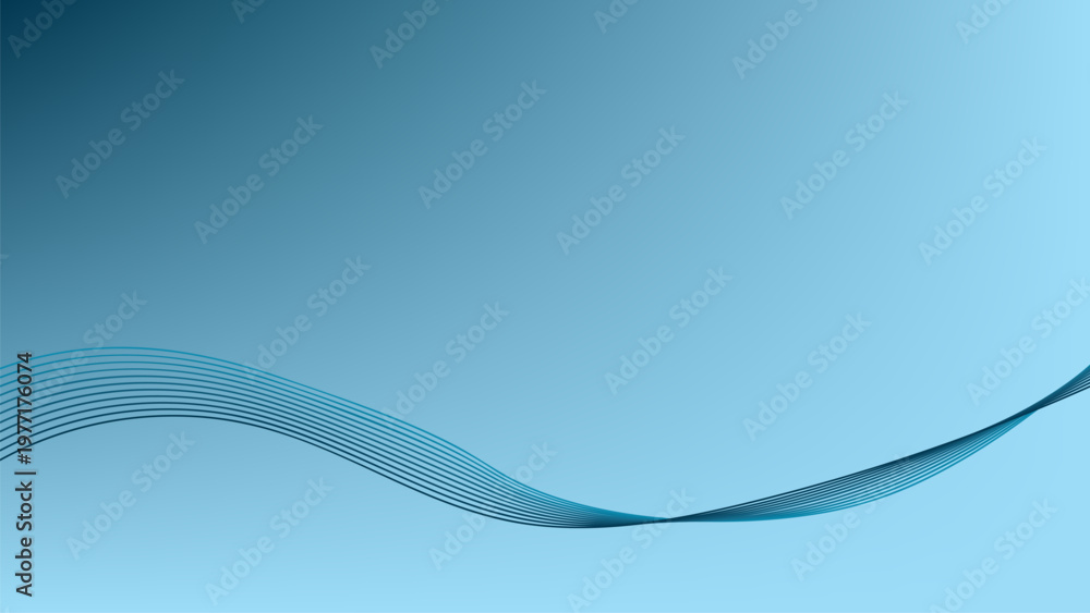 Fototapeta premium Calming Blue Gradient Background with Minimal Wave Pattern Ideal for Presentations and Branding