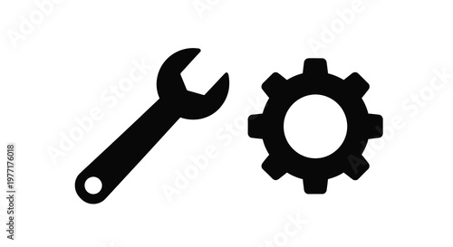 A wrench and gear illustration representing mechanics and engineering