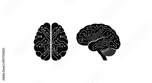 Digital brains a conceptual illustration of artificial intelligence and neurology