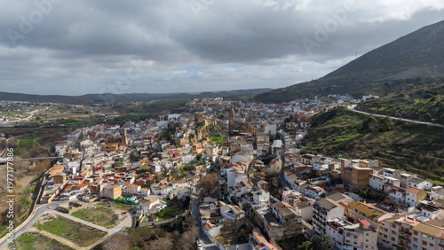 Vista aérea del Municipio de Loja en la provincia de Granada, Andalucía	