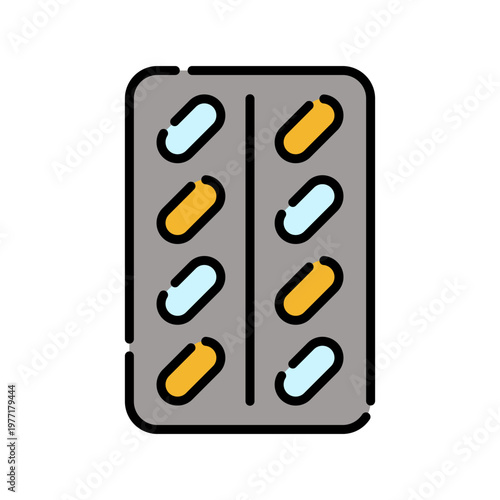 Blister Foil Backing Icon Professional UI Symbol for Pharmaceutical Tablet