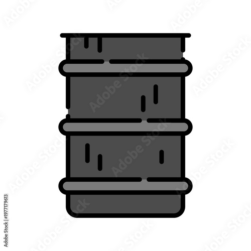 Metal Barrel Icon Professional UI Symbol for Industrial Oil Drum
