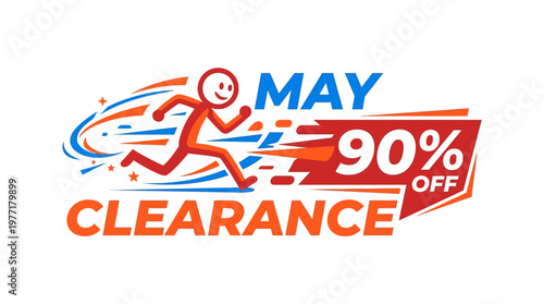 May Clearance Sale Advertisement with Runner and Discounts