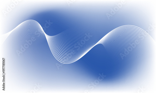 Abstract blue gradient background with dynamic lines waves, futuristic technology and science concept. Minimalist background for banners, posters, flyers, presentations, websites.