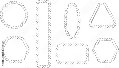 Intricate braided rope formations in various geometric shapes and patterns