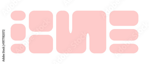 Bento box grid template, Pink geometric frames with rounded corners background collage for photo or scrapbook design