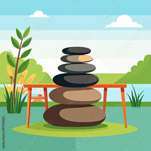 Stack of brown and gray stones.