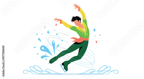 Dynamic dancer, colorful illustration, joyful movement, vector graphics