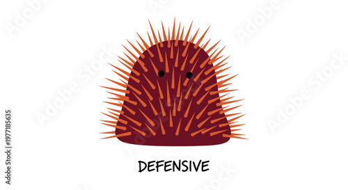 Vector porcupine, defensive animal, prickly creature, wildlife icon