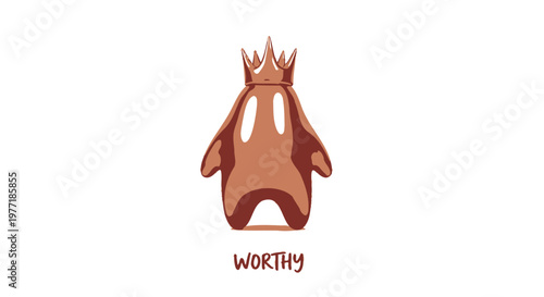 Cartoon crowned camel head, worthy vector icon, brown animal symbol, desert creature