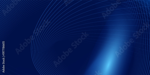 Blue Abstract Background with Glowing Wave Lines and Lens Flare, Modern Technology Design Backdrop, Futuristic Digital Connectivity Texture for Corporate Web Banner, Tech Presentation, and Wallpaper.