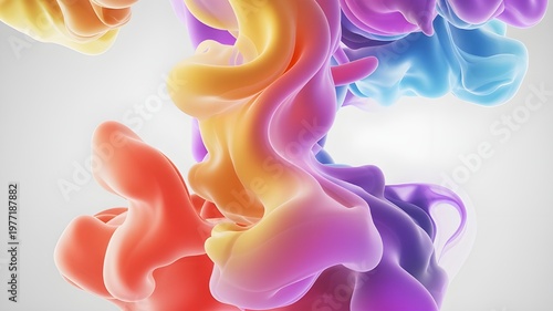 Vibrant neon effect glowing abstract art colorful swirls and fluid shapes