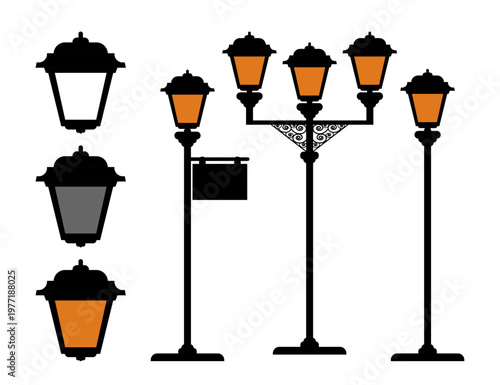 ガス灯のイラスト