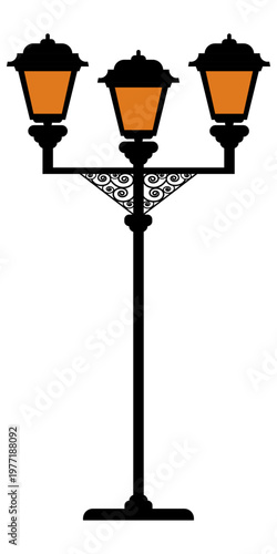 ガス灯のイラスト