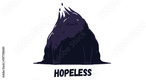 Despair, hopelessness, sadness, emotional vector icon, dark illustration