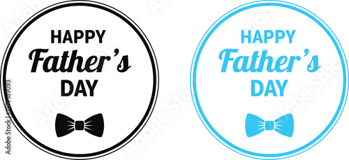 Happy father's day celebrating dads with stylish bow tie graphic designs greetings