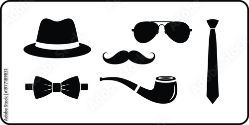 Gentleman's accessories collection a stylish silhouette of classic men's items