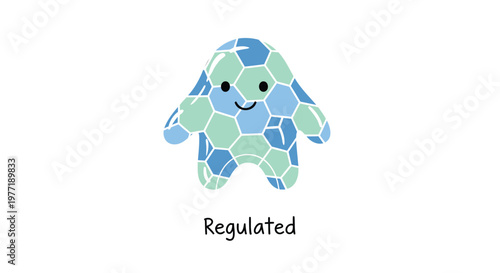 Eco friendly turtle, mosaic art, regulated concept, green blue puzzle pieces