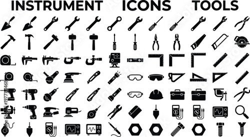Collectionofvarioustoolsandinstrumentsiconsforindustryandwork