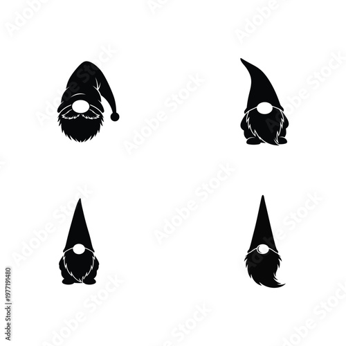 Set of black and white hair icons with spooky Halloween elements like bats cats witches and pumpkins in a fun horror style silhouette design
