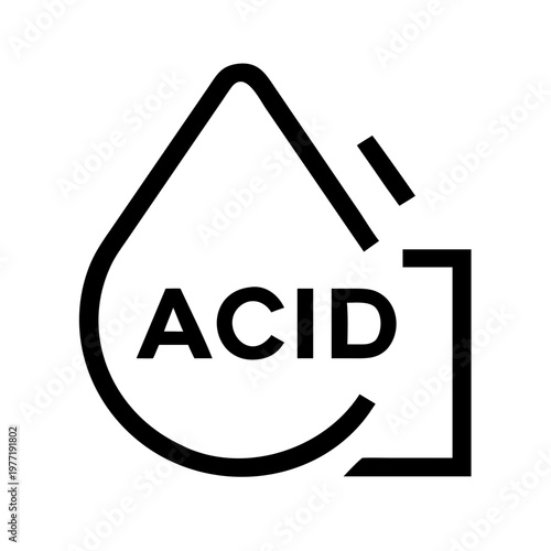 Free Download A minimalist vector graphic illustration of a water droplet with the word ACID inside it - GFXLoad