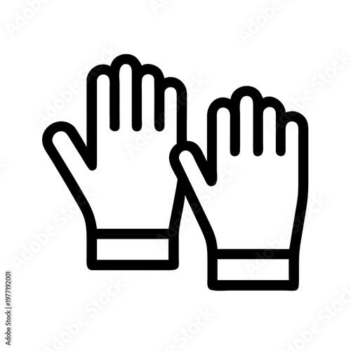 A minimalist vector graphic illustration of two hands wearing gloves