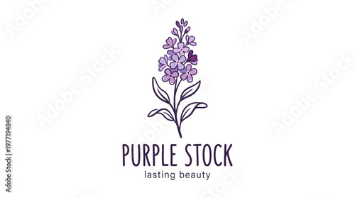 Minimalist Purple Floral Logo