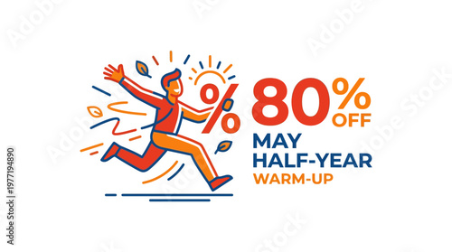 May Half-Year Warm-Up Sale 80% Off Vector Design