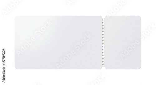 Cuadro en lienzo Blank white horizontal ticket with rounded corners