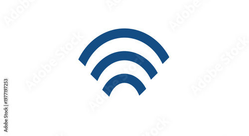 Minimalist Blue Wi-Fi Symbol on White Background Representing Connectivity