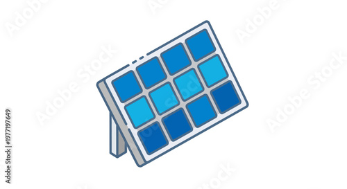 Illustration depicting a solar panel, showcasing renewable energy and environmental sustainability