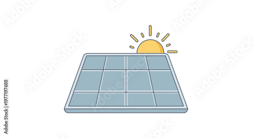 Illustration depicting solar panel technology harnessing the sun's energy for sustainable power