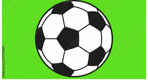 Soccer Ball on Green Background.