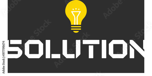 Solution Light Bulb Idea Concept.