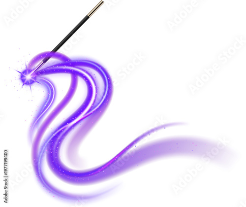 Magic Wand with Purple Swirls