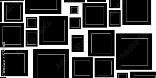 Abstract metal vector background with luxurious shiny grey square. Vector Modern Abstract Squares Backgrounds. with a black, gray gradient. Geometric shapes in black and white colors. 