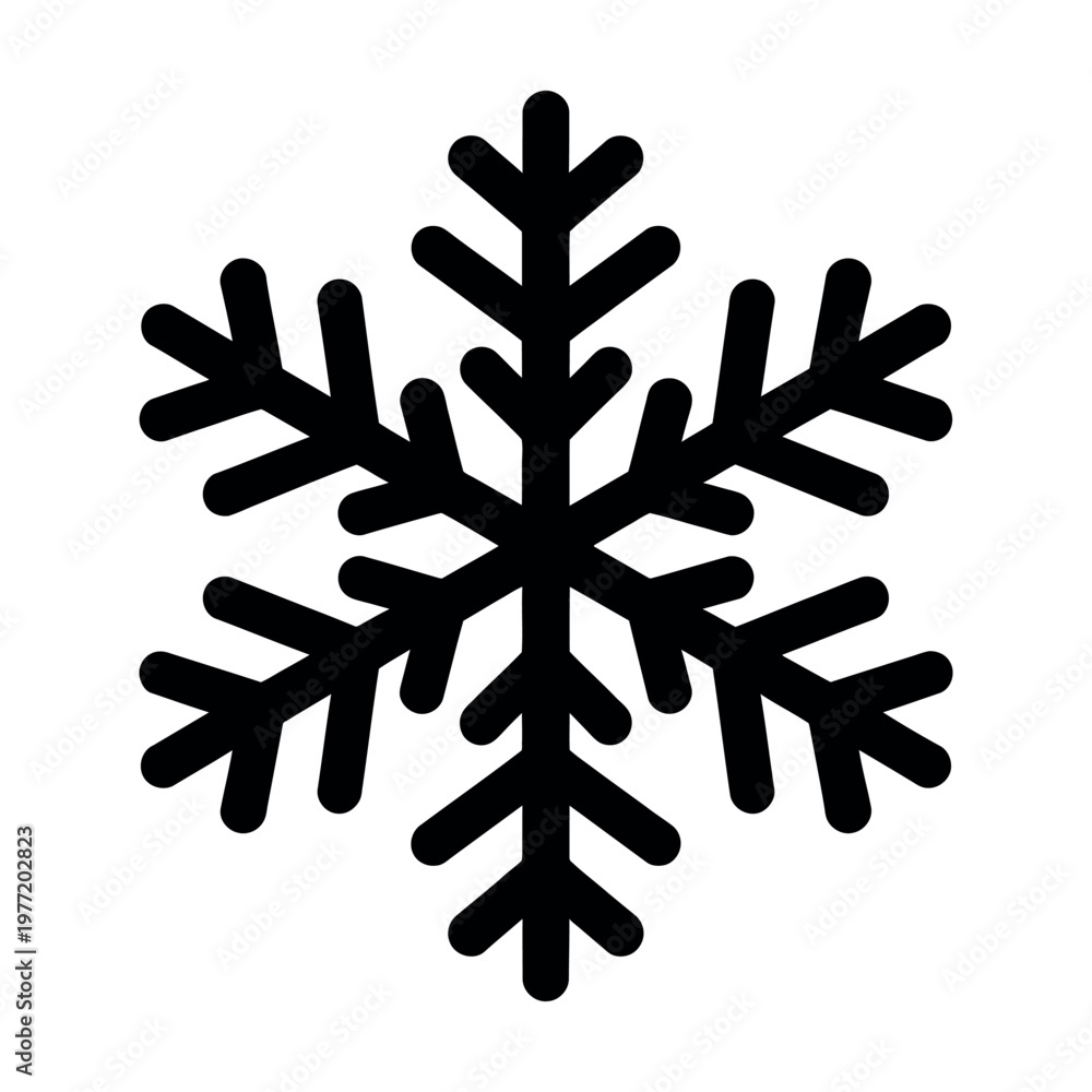 Obraz premium Snowflake silhouette black vector illustration art