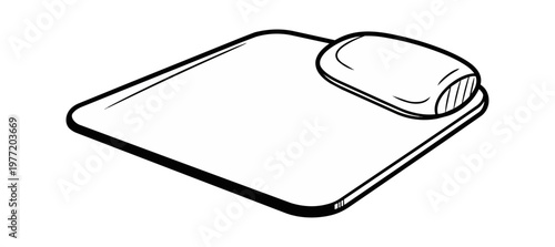 Sleeping pad and pillow isolated illustration