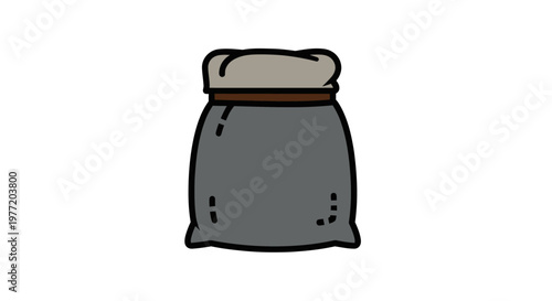A simple cartoon drawing of a sack or bag.
