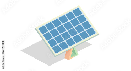Illustrated solar panel showcasing clean energy generation and sustainable practices