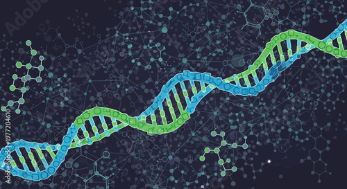 Colorful DNA Double Helix Background – Modern Genetics Science Abstract