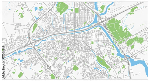 Detailed City Map Depicting Urban Planning and Infrastructure.
