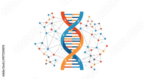 Colorful DNA Double Helix Background – Modern Genetics Science Abstract