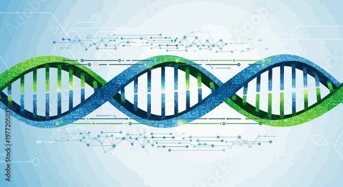 Colorful DNA Double Helix Background – Modern Genetics Science Abstract