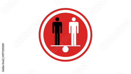 Symbol of racial equality, red isolated silhouette