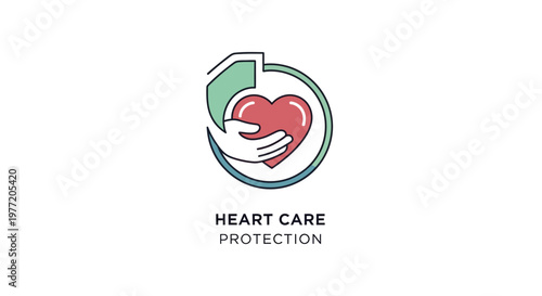 Heart Care Illustration Depicting Protection and Support for Cardiovascular Health