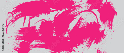 A pink abstract painting on a white background